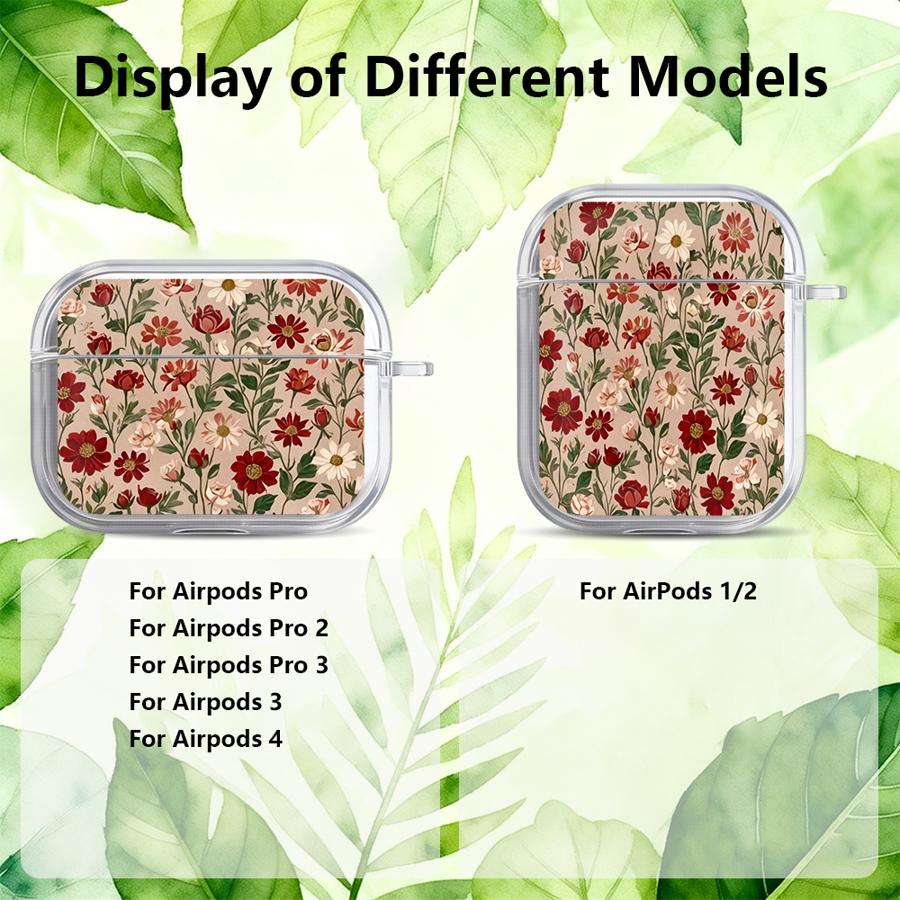 Case For Airpods 3 Pro2 Pro Pro3 2 4 1 Clear Earphone Cases Cover Retro Little Flower