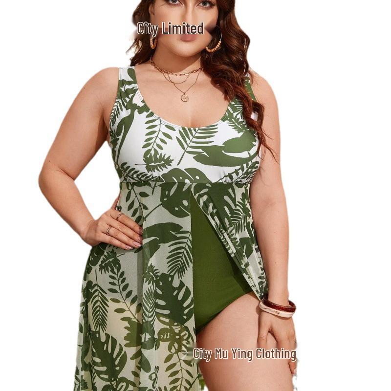 2024 European & American Backless Plus Size One-Piece Swimsuit for Women