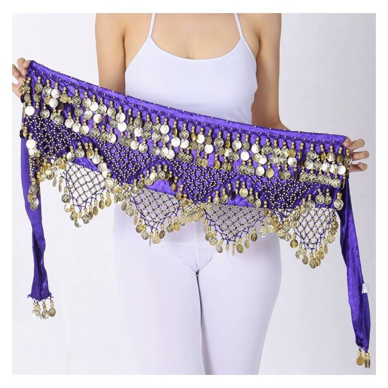 Belly Dance Hip Belt With Triangle Coins For Practice And Performance