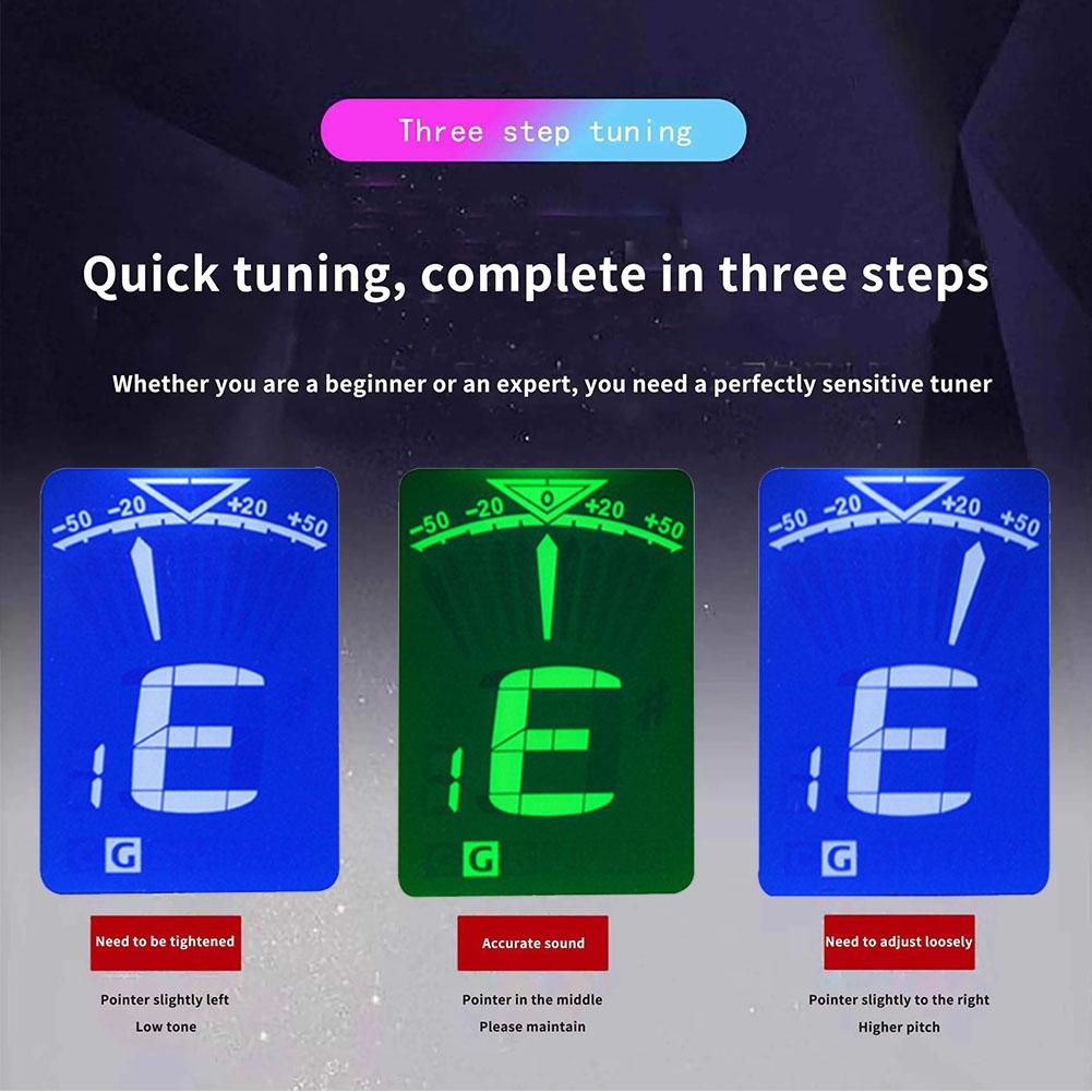 Electronic Clip-On Digital Guitar Tuner LCD Screen for Violin Bass Ukulele Chromatic Tuning Modes Bass Instruments Accessor T2Y5
