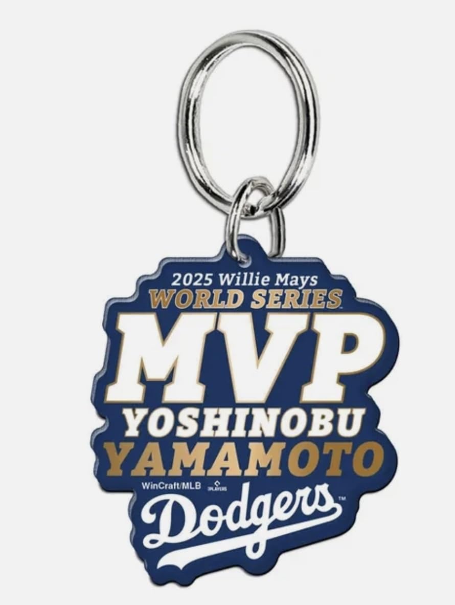 [MLB] Official Los Angeles Dodgers Yoshinobu Yamamoto 2025 World Series MVP Commemorative Keychain, Collectible Item [Parallel Import]