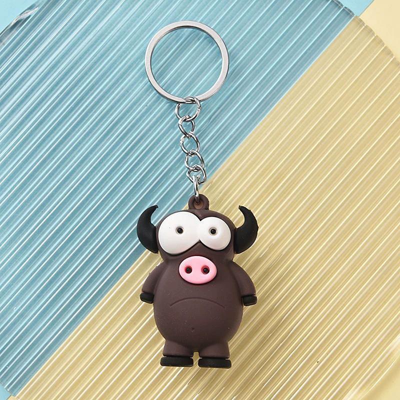 Cute Cartoon Animal Charm Keychain, Big Eyes Animal Plush Toy Keychain Monkey, Giraffe, Elephant Pendant