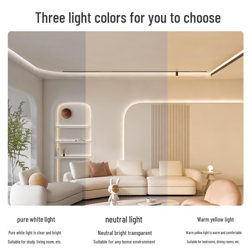 Embedded LED Linear Grille Light: Anti-Glare Rectangular Lamp for Living Room