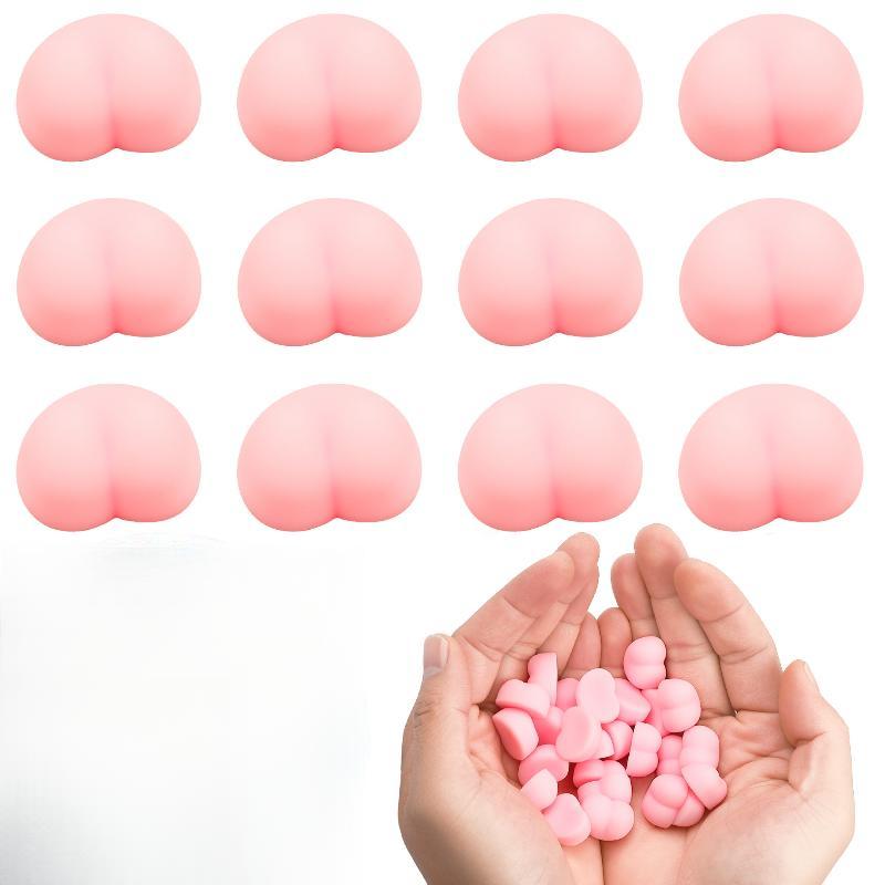 10Pcs Fun Noctilucent Squeeze Stereo Relieve Stress Peach Bum Sticker Mobile Phone Decoration Accessories Toy