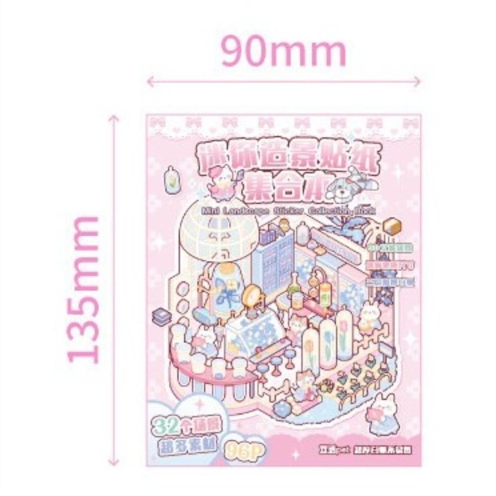 Immersive Mini Landscape Stickers Miniature Scene DIY Sticker Book Cartoon Stickers  Festival Gift