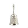 Hand Bell with Peacock Motif Embossed Metal Ornate Handbell for Collectors, Teachers, Home