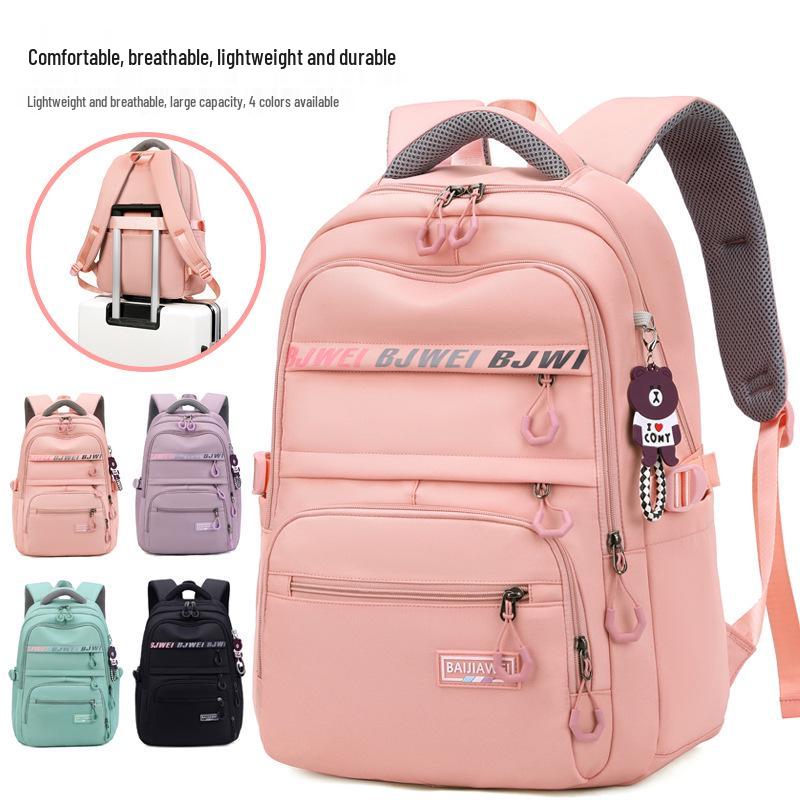 Bestway Waterproof Backpack for Female Junior High and Elementary Students - Large Capacity, Double Shoulder Design