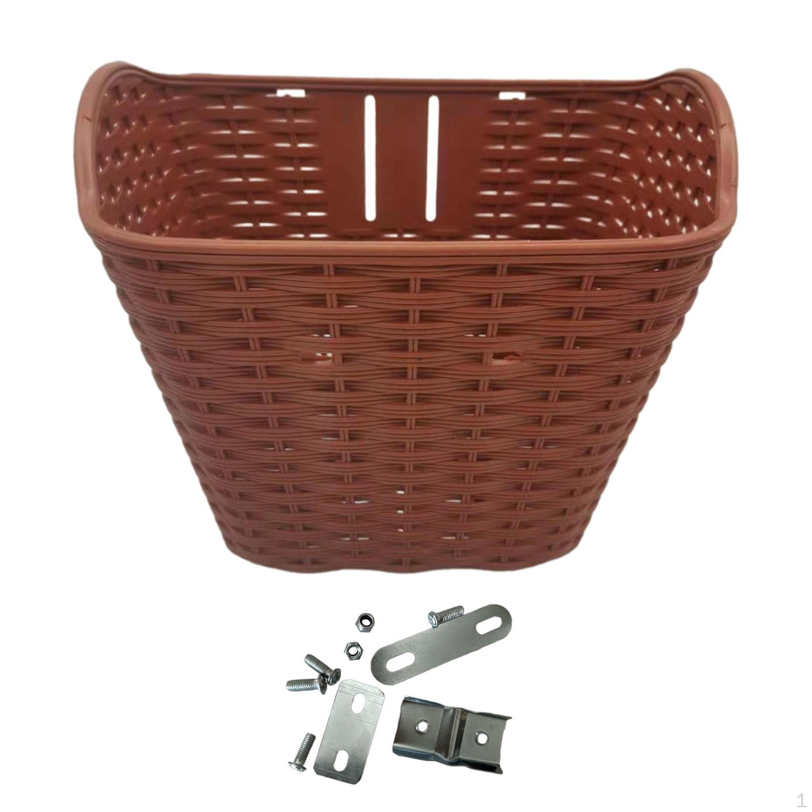 

Кошик для велосипеда, передній кошик для велосипеда, простий у встановленні та чищенні, кошик на кермі вінтажного дизайну, підвісний коричневий