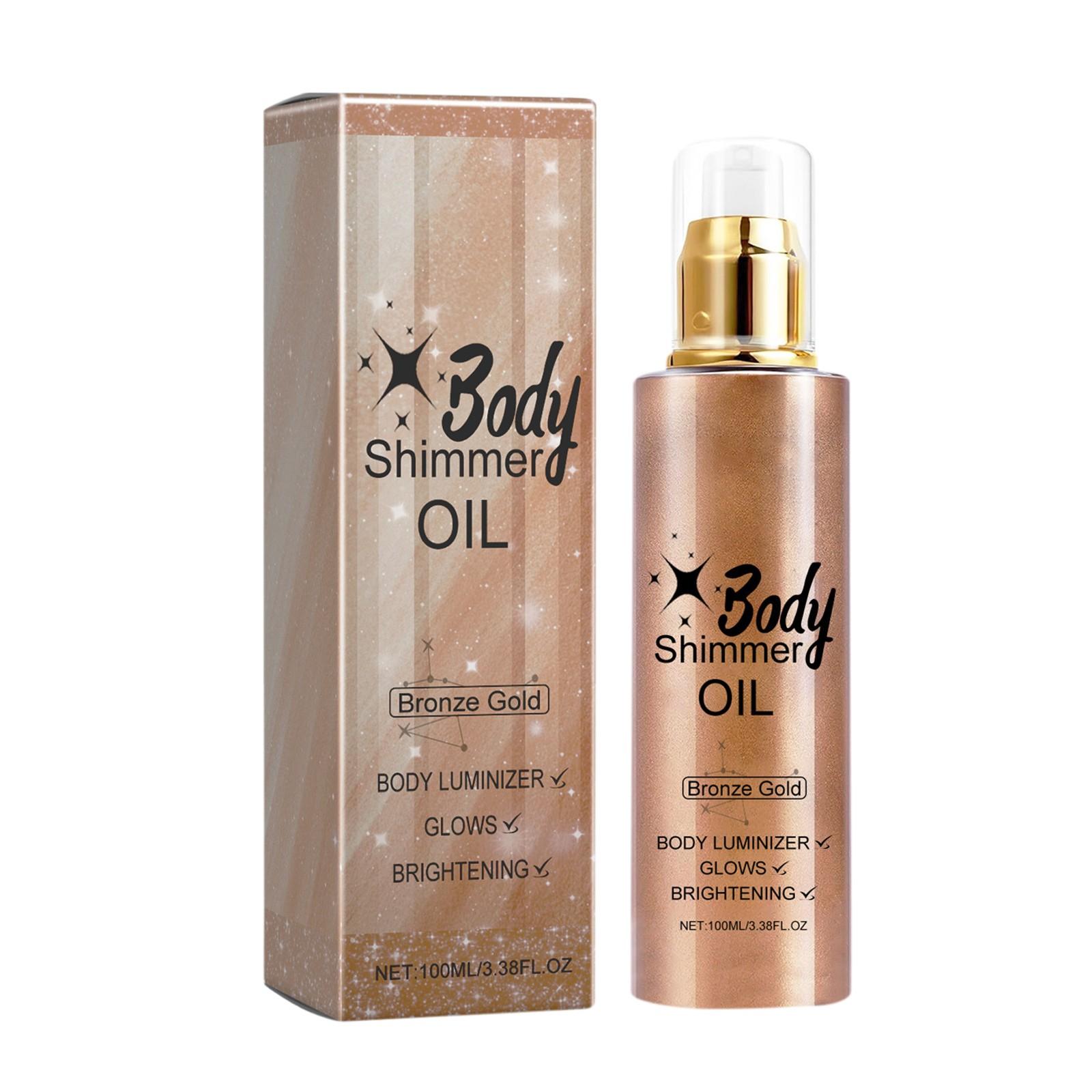 

Масло для тела с блестками, натуральное увлажняющее масло для сияния тела, гладкая текстура для лица и тела, 100 мл, легкое масло с блестками для тела, долговечное быстросохнущее масло, 100 мл One Size