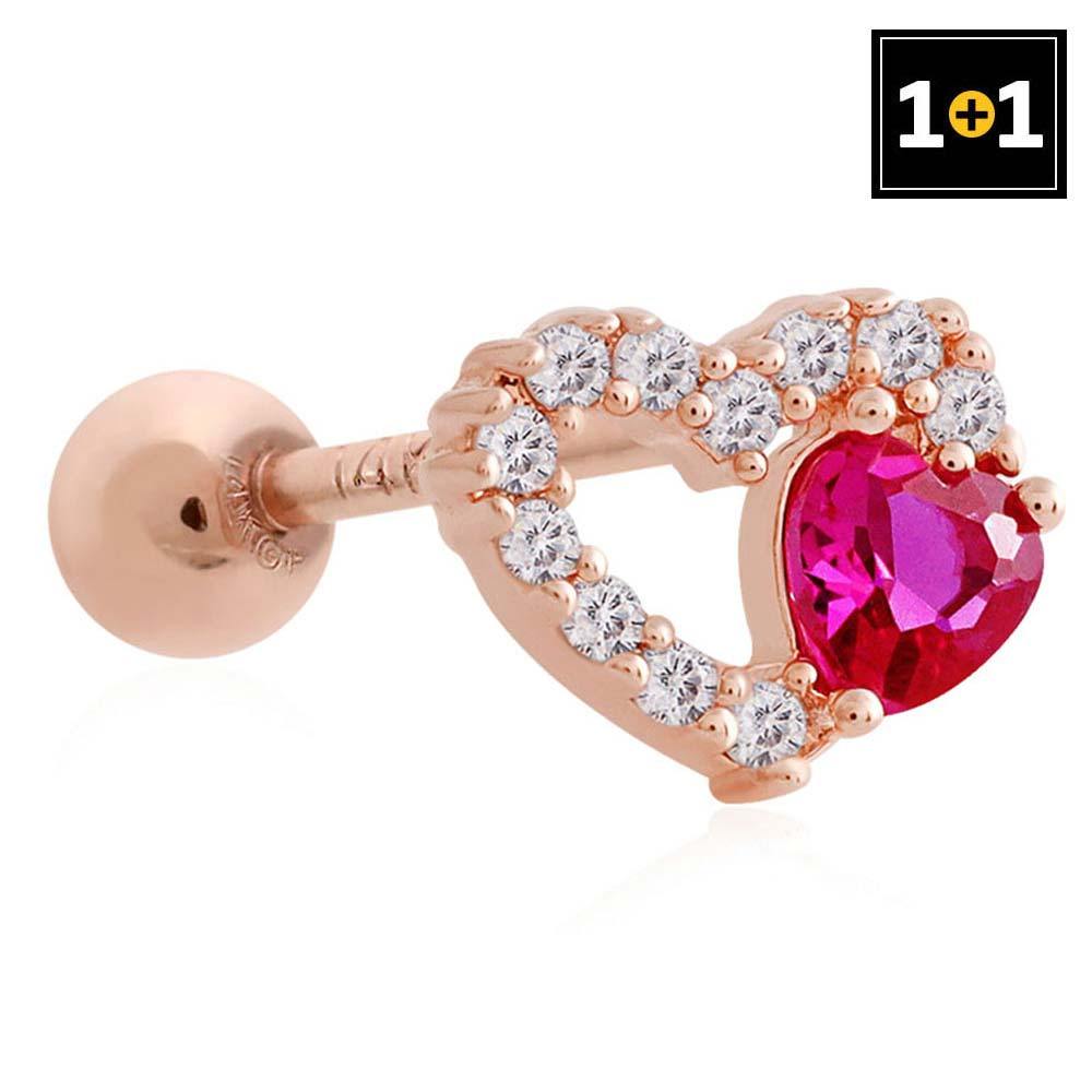 [1+1] 14K Gold-Filled Pin Pretty Heart Piercing (Single Side Sold)