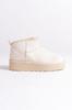 Women's Modern Stylish Fashion Thick Soled Round Toe Furry Beige Suede Ankle Boots
