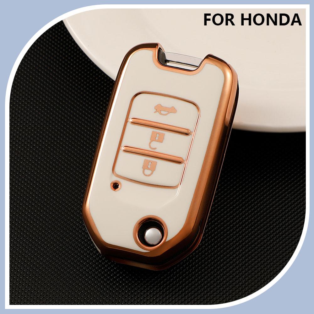 Car Flip Key Case Full Cover for Honda Civic HRV HR-V CRV XRV CR-V Crider Odyssey Pilot Fit Accord Shell Protector Accessories