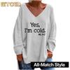 Women's Fashion Casual V-Neck Long Sleeve Blouses & Shirts