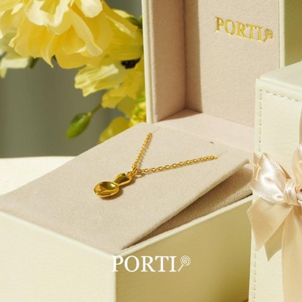 Porti 24k Gold Spoon Birthstone Necklace 1.875g