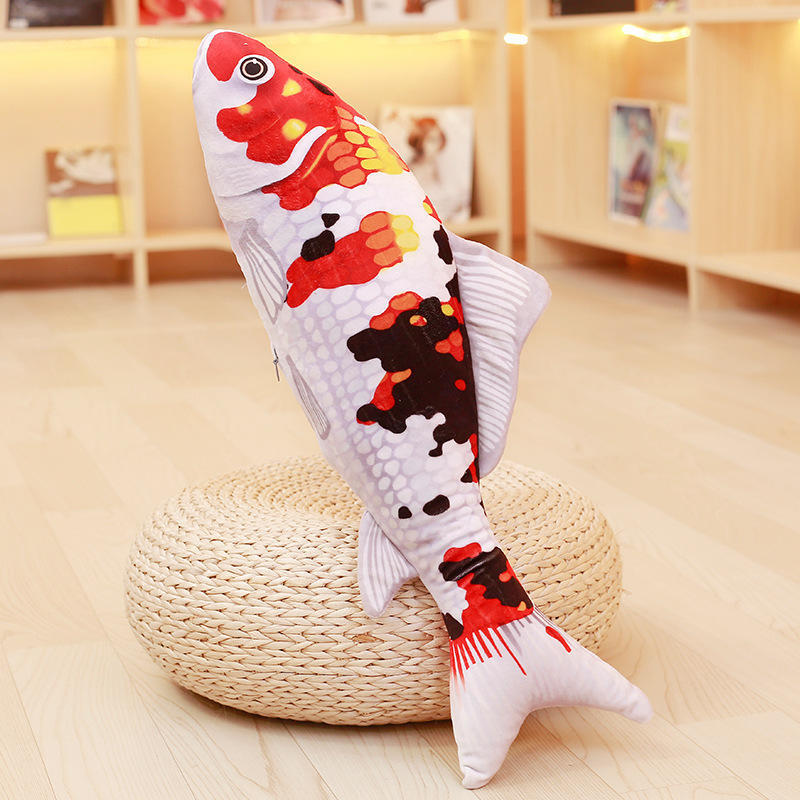 Simulated carp throw pillow Koi plush toy children's doll rag doll goldfish doll creative gift removable and washable