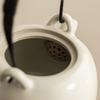 Light luxury beige Ru kiln lifting beam pot Kung Fu tea set, high-end tea making, household tea kettle, single pot tea making device