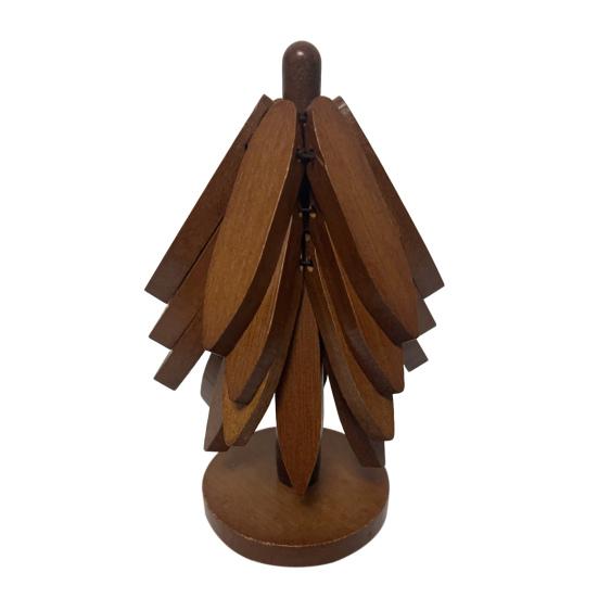 Christmas Tree Trivet Set with Stand Heat Resistant Pot Holders Wooden Bowl And Cup Coaster Kitchen Table Decoration