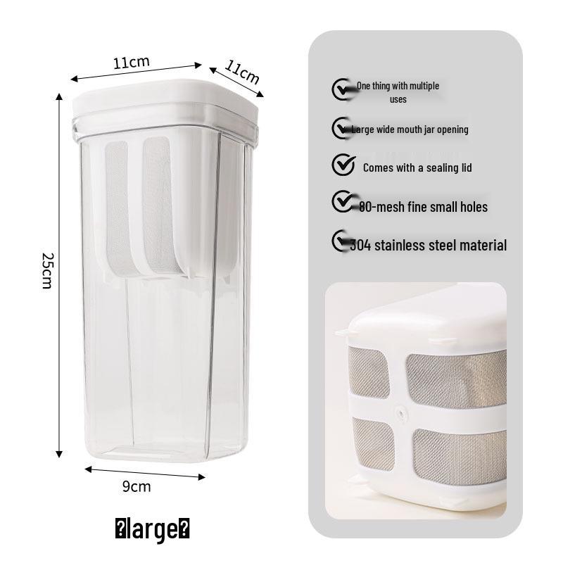 Multifunctional Yogurt Strainer and Cereal Storage Container - Large Capacity Sealed Food Jar