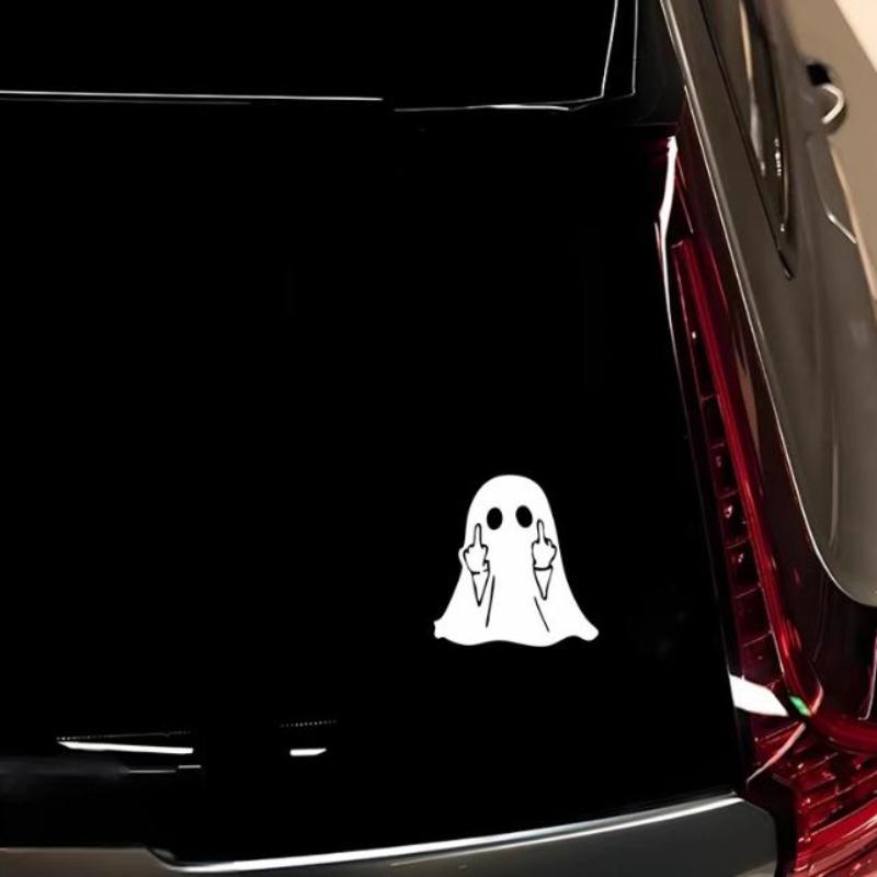 Middle Finger Ghost Car Decal Waterproof Removable Funny Sticker for Auto Window Bumper Motorcycle Helmet DIY Decor