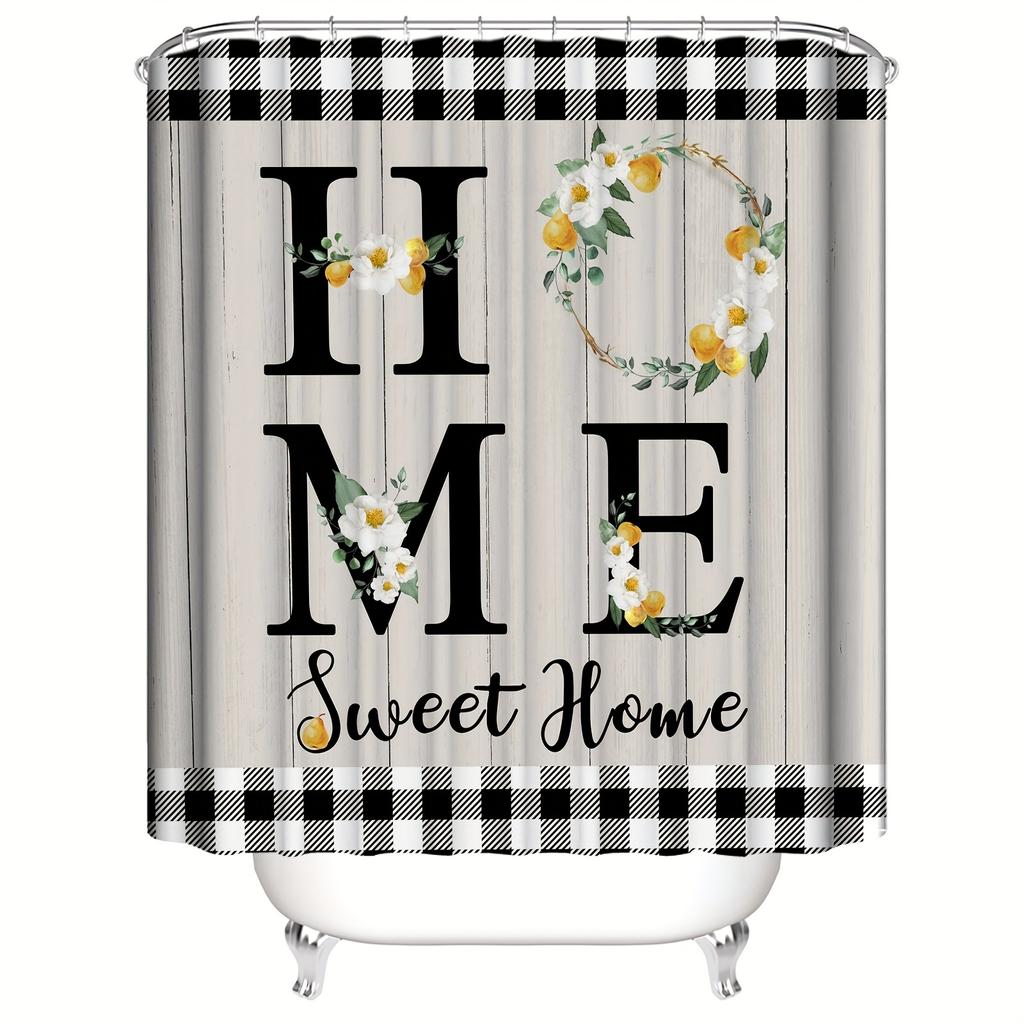 4 szt. Sweet Home Wood Plaid zasłona prysznicowa zestawy wodoodporne do łazienki antypoślizgowe dywaniki łazienkowe pokrywa nakładka na toaletę mata do kąpieli zestaw łazienkowy