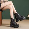 Women's Small Leather Martin Boots, Thick Sole, Chunky Heel, Versatile Low-Top Short Boots for Autumn/Winter 2025.