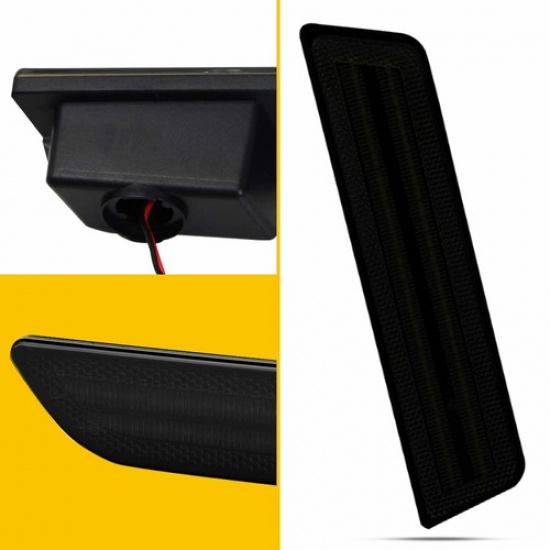 For 2008-2014 Dodge Challenger Front Bumper Side Marker Lights Lamp Smoked Amber