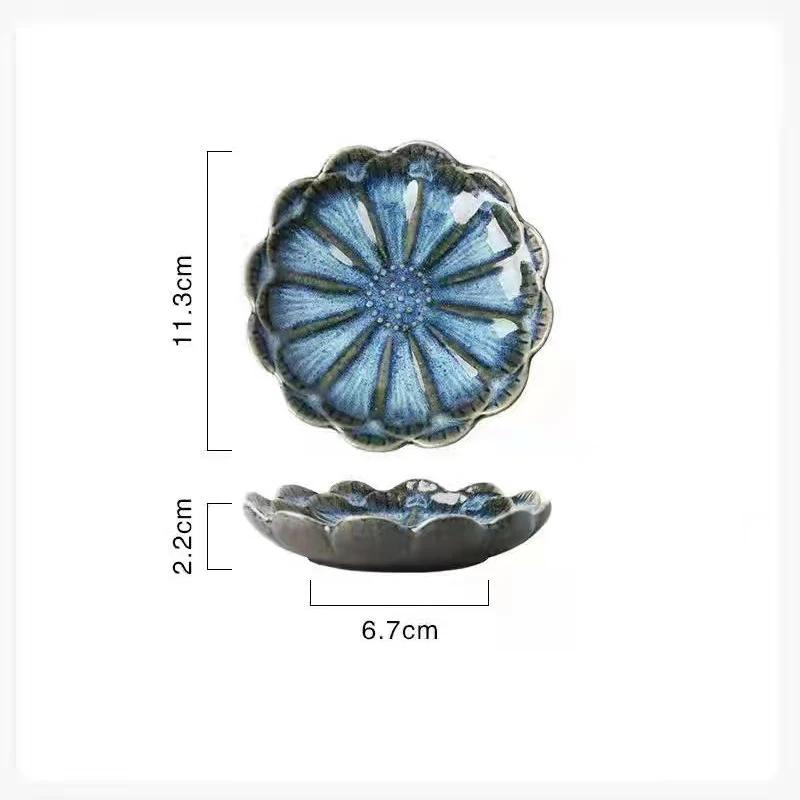 Ceramic Plate Retro Kiln Glaze Japanese Sauce Multi-purpose Dispenser Tray Mini Dipping Sashimi Sushi Soy Dishes Home Snack Plate
