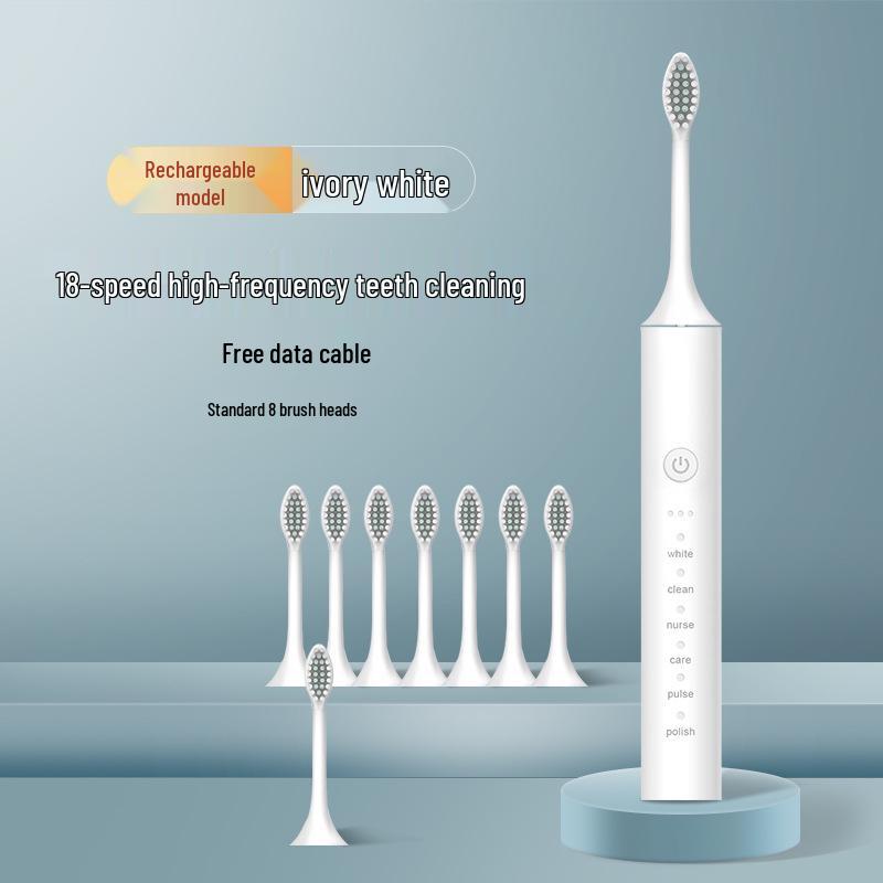 Unisex Rechargeable Ultrasonic Soft Bristle Electric Toothbrush for Home & Travel