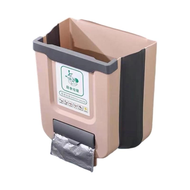 Hanging Foldable Trash Can Leakproof For RVs Bathroom Cabinet Organization Quick Installation Wast Bin Campers Accessories