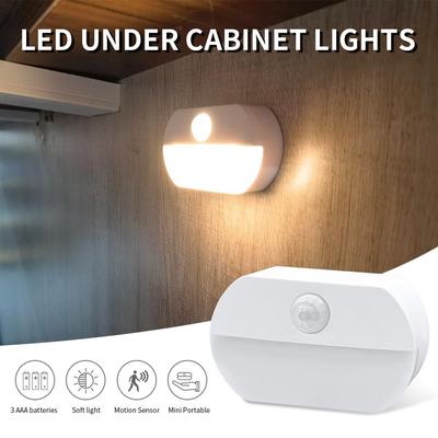 Bewegungsmelder-Nachtlicht, AAA-batteriebetriebene Lampe, Schrank, Aufbewahrung, Küche, Lichter, Wand, Treppe, Schrank, Gang, Schlafzimmer, Nachtlampe