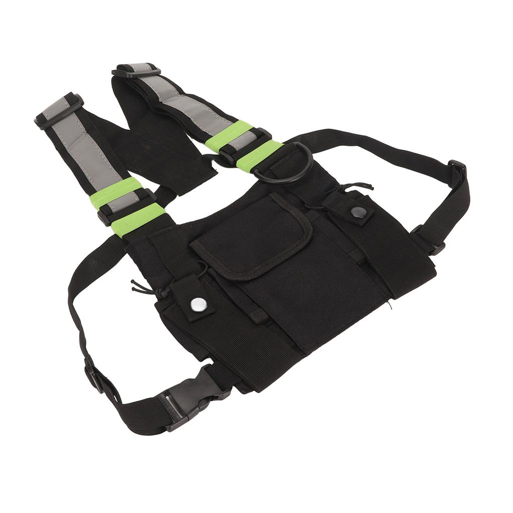Universal Radio Harness Chest Rig Bag Adjustable Shoulder Strap Radio Chest Pack Pouch for 2 Way