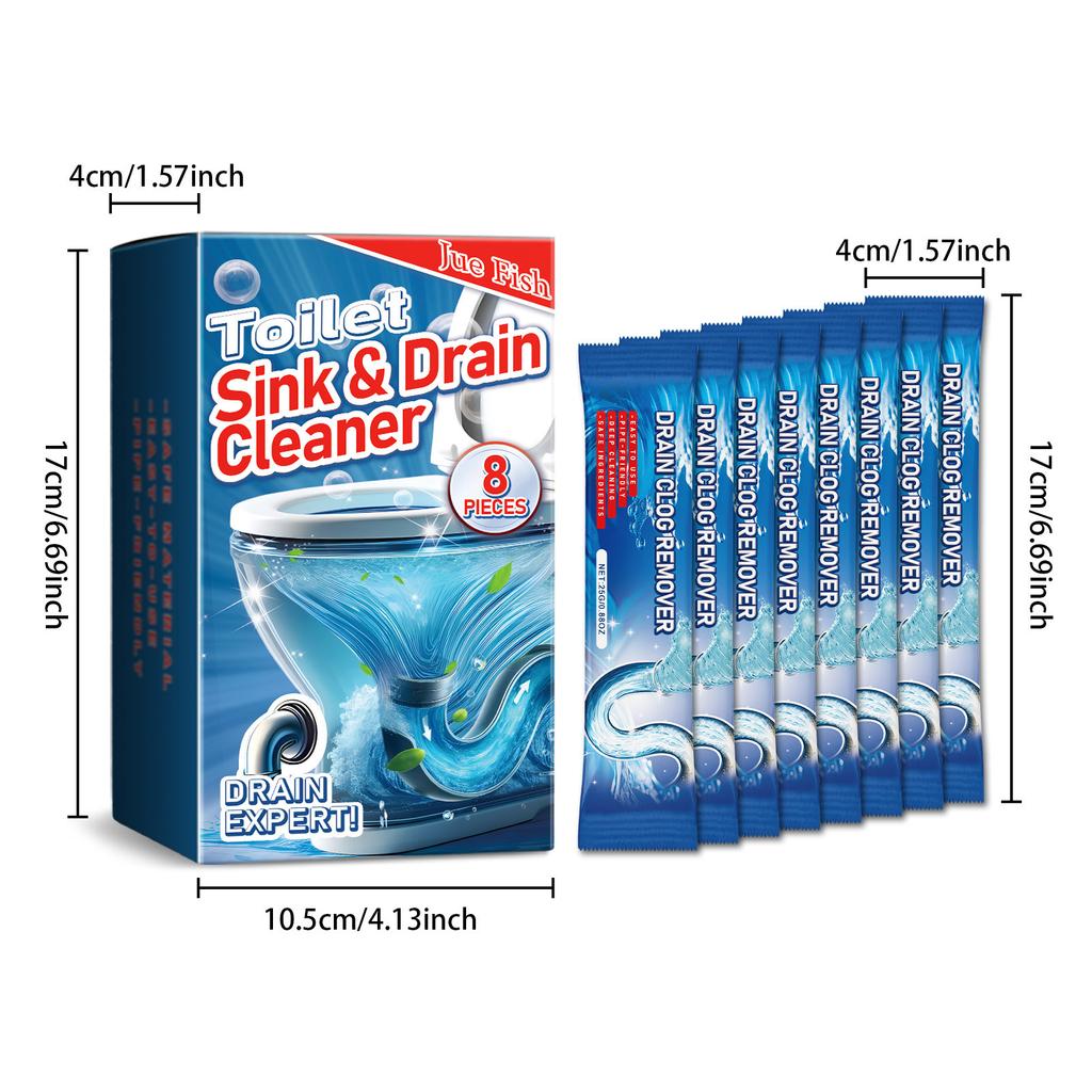 Jue-Fish Pipe Dredge Powder Pipeline Dredging Sink Deodorizer Drain Openers Powerful Clog Removal Unclogging Powder For Toilets Bathroom