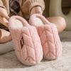 Cotton Slippers Autumn and Winter Striped Thick-soled Indoor Warm Plush Cotton Shoes Couple Non-slip Shoes