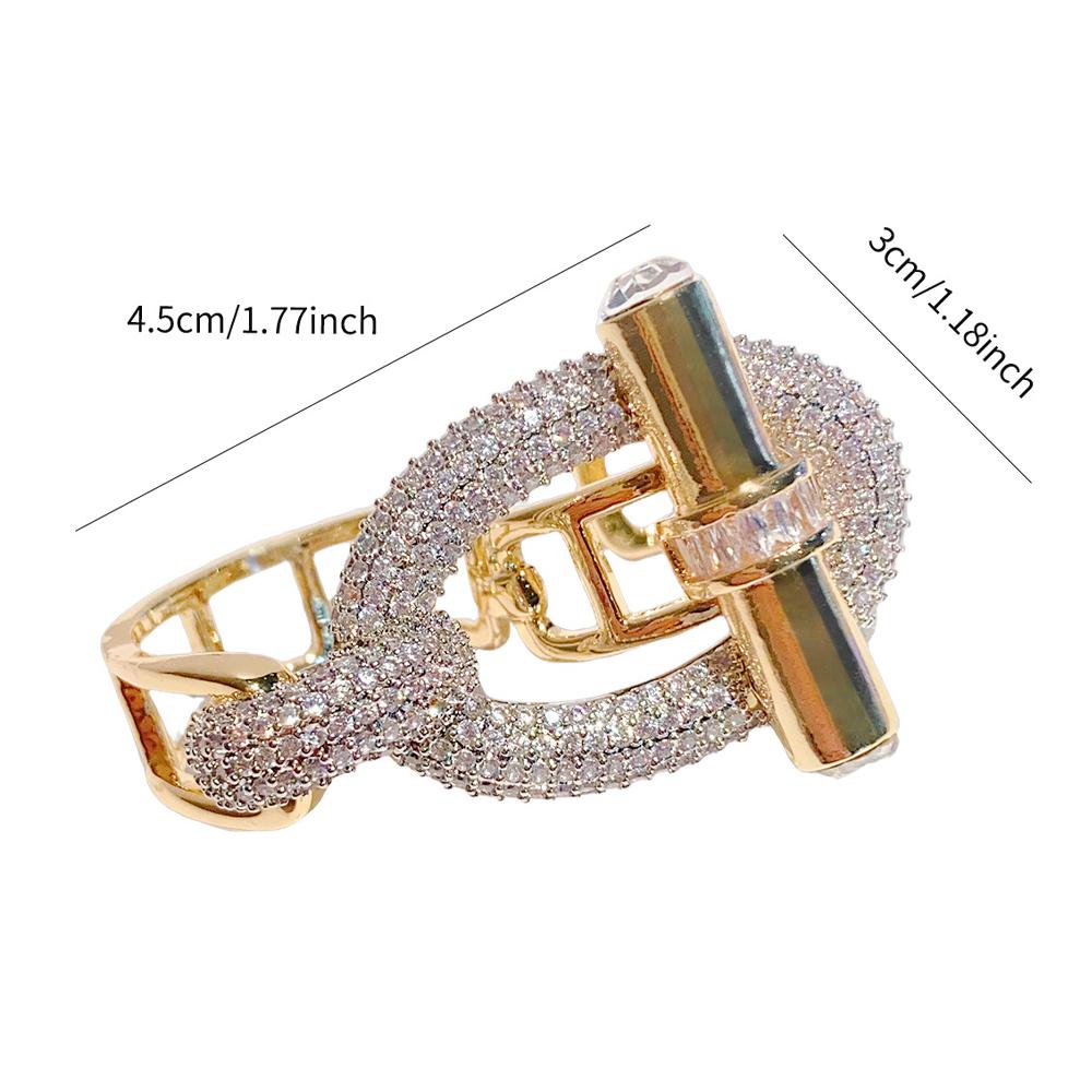 Fashion Zircon OT Buckle Ring Women Hand Accessories Wholesale Nightclub Punk Geometric Metal Finger Rings Party Zircon Gift