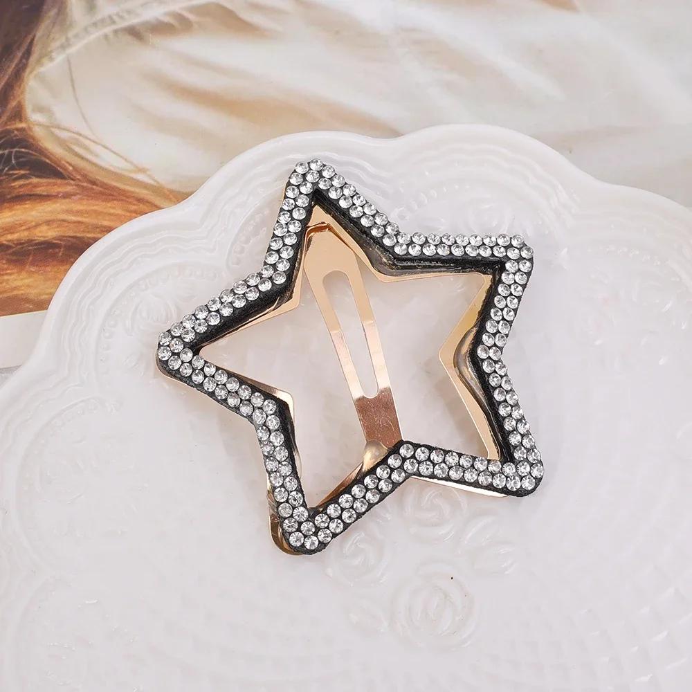Stern Strass Haarnadeln Neue Mode Glänzender Stern Pentagramm Haarspange Mädchen Frauen Exquisite Haarnadeln Haarspangen Haarschmuck