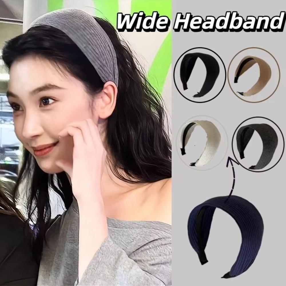 High-End Turban Headband Soft Head Band Trendy Wide Knitting Hairbands  Hair Accessories