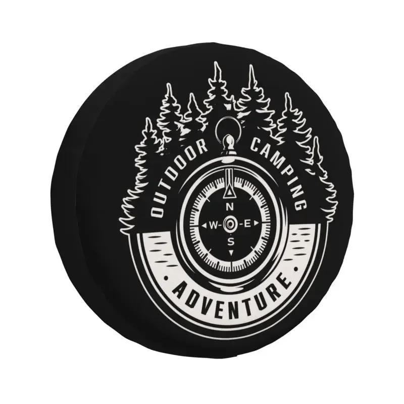Mountain Compass Adventure Tire Cover 4WD 4x4 RV Spare Wheel Protector for Mitsubishi Pajero 14" 15" 16" 17" Inch