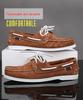Men's Plus Size Genuine Leather Boat Shoes - British Style, Versatile Casual Lace-up Shoes
