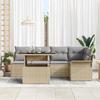 VidaXL Ensemble de Canapé de Jardin 6 pièces avec Coussins Beige en Rattan Poly 3348286