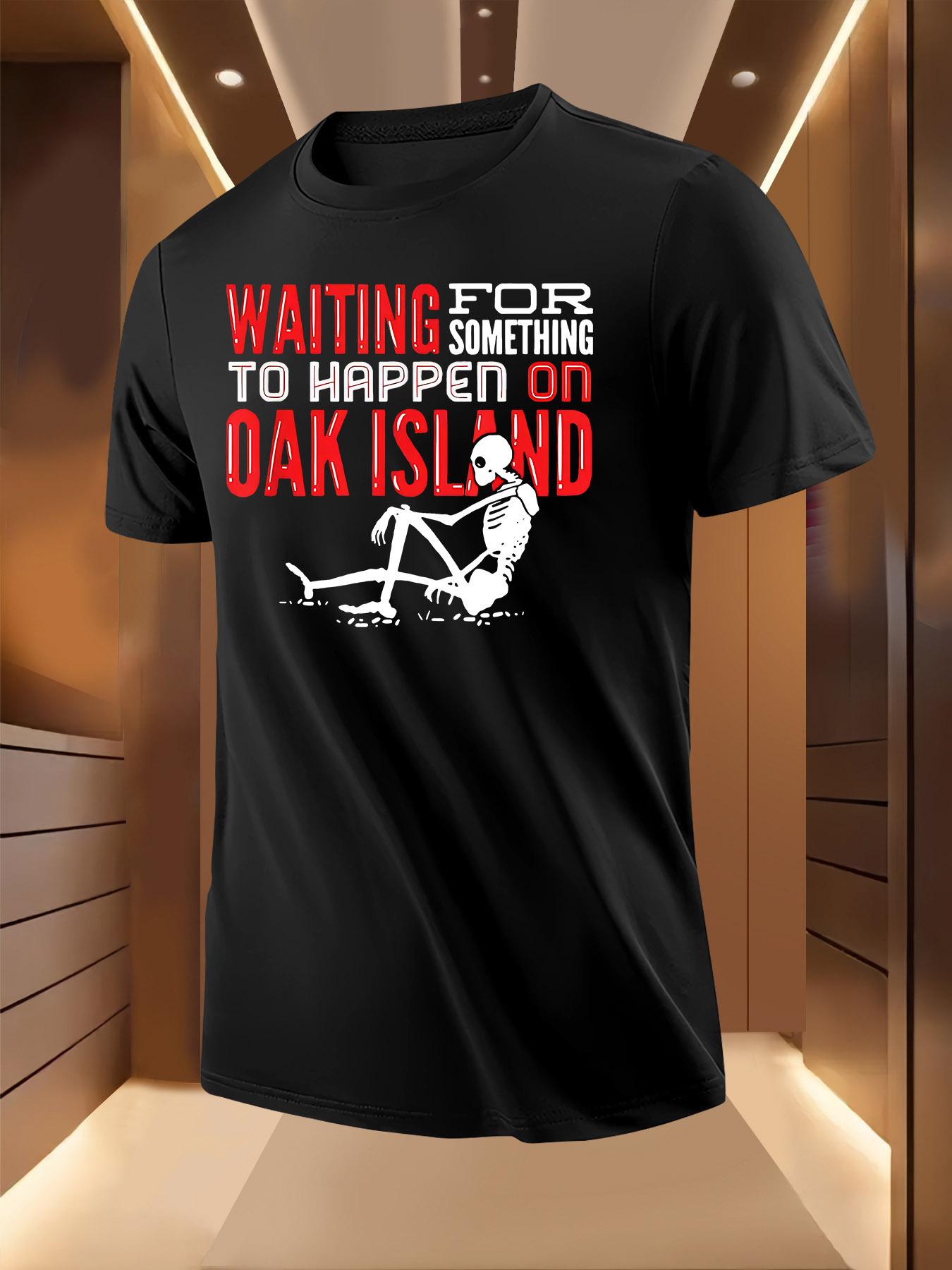 Oak Island Graphic Tshirt - Casual Short Sleeve Crew Neck XXXL