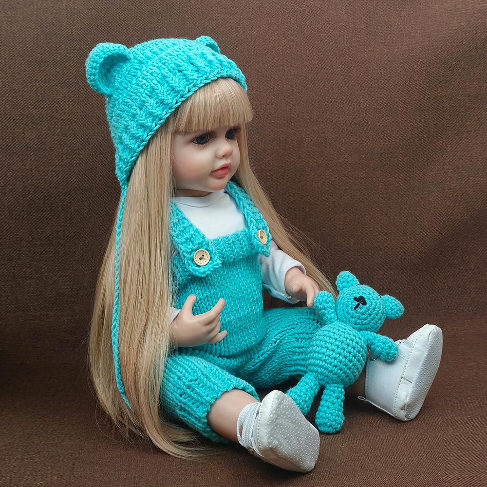 

55 см детская силиконовая виниловая кукла реборн для девочек, милая принцесса Bb для новорожденных, реалистичная мягкая форма, наборы кукол, милый подарок принцессы, игрушки для детей 55cm