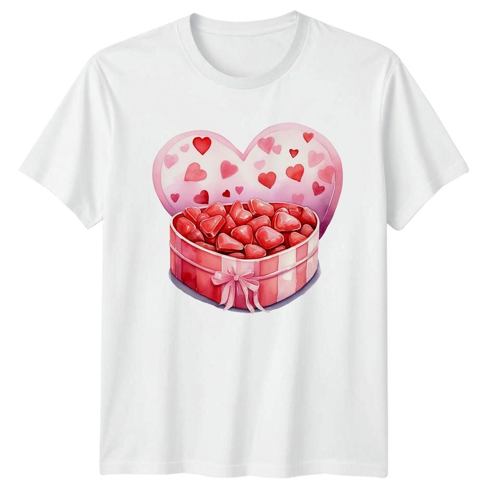 Valentines Day Hearts Chocolates Unisexs TShirt Unisexs Tee Graphic Top S