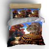 3Pcs Egyptian Bastet Cat Goddess Bedding Set, Ancient Egypt Pharaoh Cat Print Duvet Cover, Duvet Cover + 2 Pillowcases, Gifts