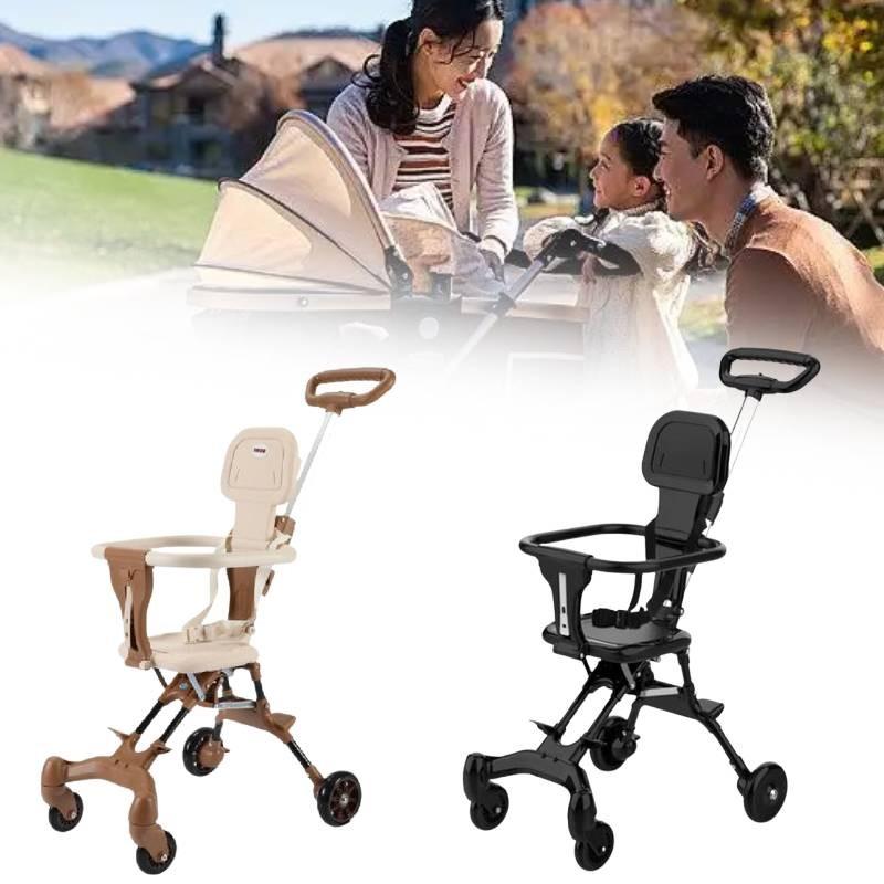 Four Wheeled Collapsible Baby Stroller Lightweight Foldable Convertible Seat