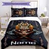 3pcs Custom Name Viking Sign Bedding Set Duvet Cover Closure Includes 1 Duvet Cover & 2 Pillowcases for All Seasons Bedroom Decor