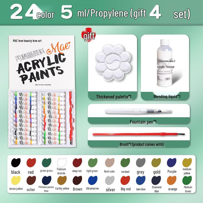 Waterproof Acrylic Paint Set - Fade-Resistant and Washable for Kids' Graffiti and Textile Art