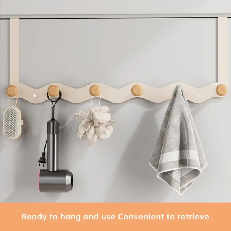 Cârlig de ușă de perete fără găurire, umeraș de haine, cârlig pentru haine, ușă de intrare, montat pe perete, pentru paltoane și pălării, dormitor, cârlig tip bară