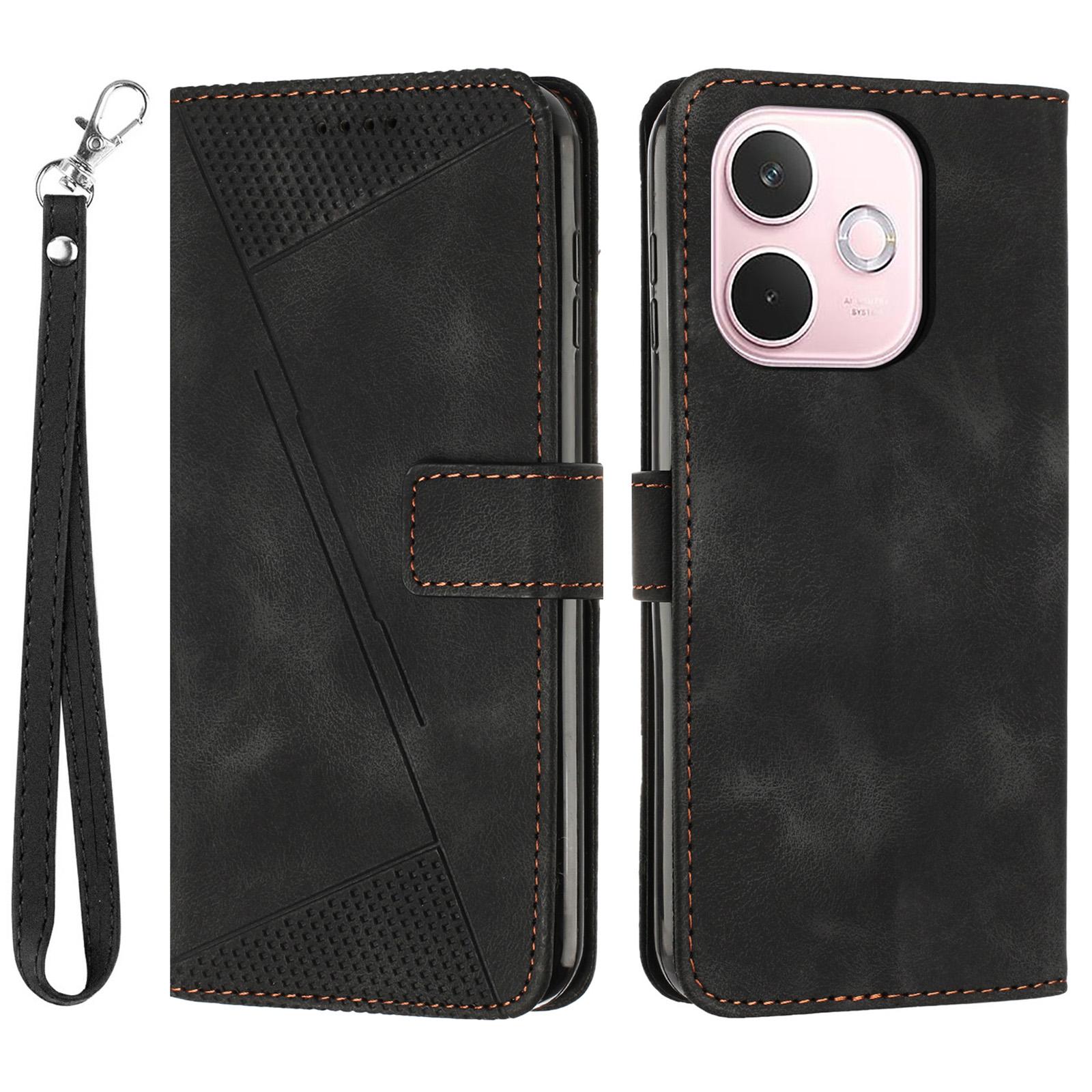 

For Oppo A5 Pro 4G (Global)/5G (Global)/A5 Energy 5G (China) Case Handbag Imprinted Triangle Leather Phone Cover F