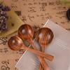 Hanging Wooden Cooking Spoon With Heat Resistant Handle Nonslip Wooden Ladle For Soup Stirring Serving