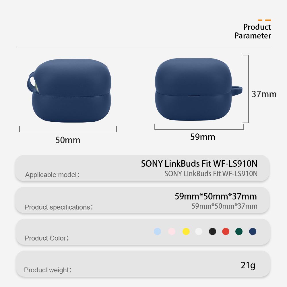 For Sony Linkbuds Fit WF-LS910N Case with Anti-Lost Buckle Bluetooth-compatible Earbuds Silicone Protective Cover